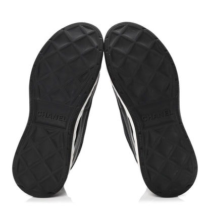 Chanel Velvet Calfskin Mixed Fibers CC Sneakers 38 Black 7 of 10
