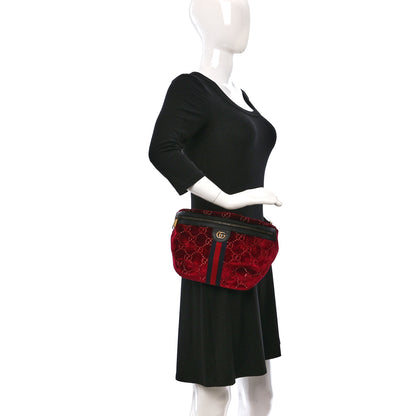 Gucci GG Monogram Velvet Belt Bag Red Cipria 2 of 10
