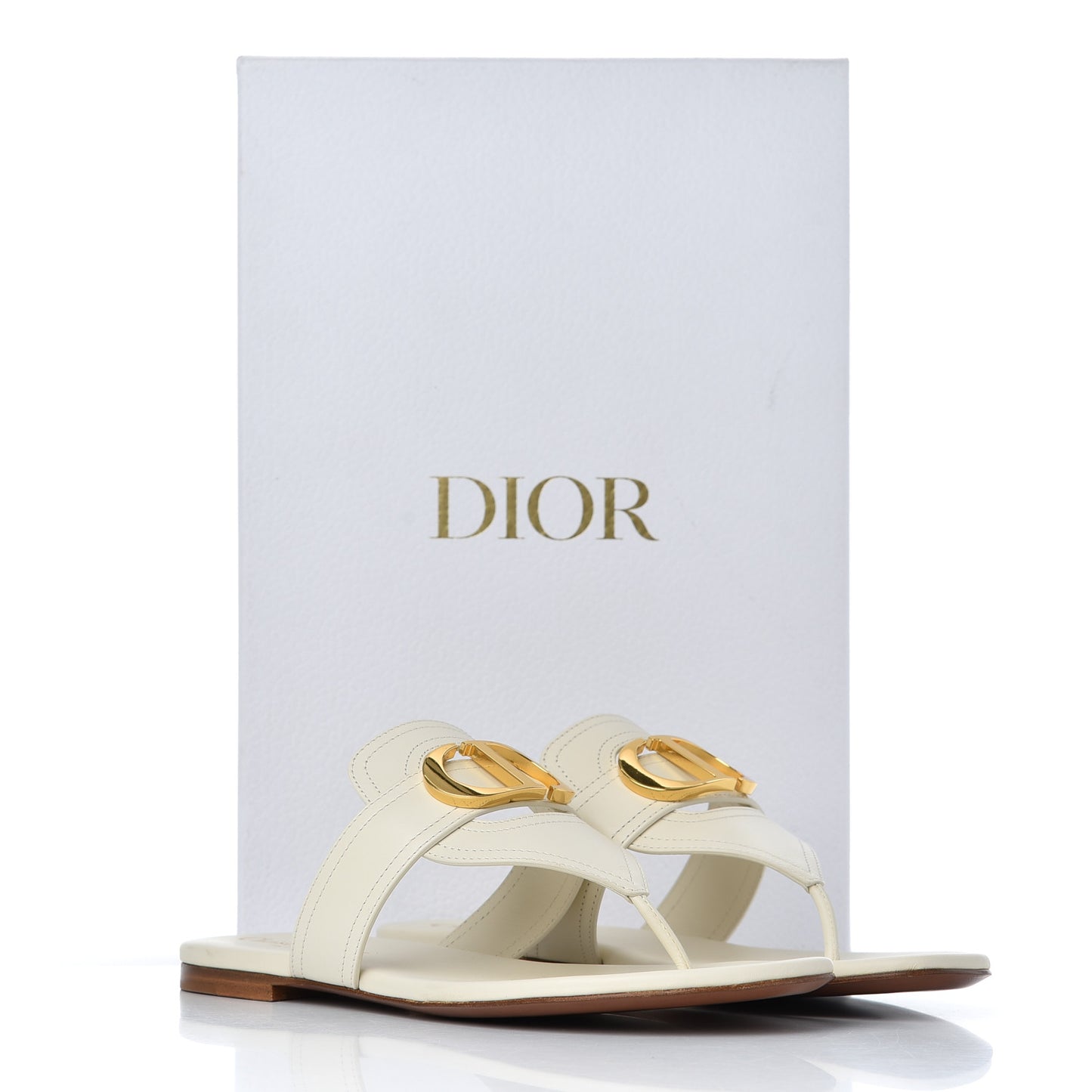 Calfskin 30 Montaigne Thong Sandals 37 White