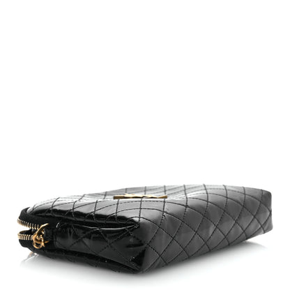 Saint Laurent Patent Quilted Gaby Zipped Pouch Black 4 of 13