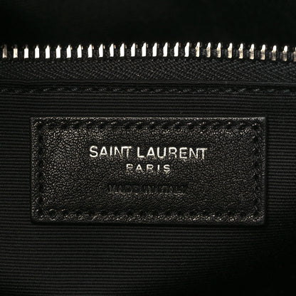 Saint Laurent Raffia Linen Calfskin Rive Gauche Tote Black 6 of 9