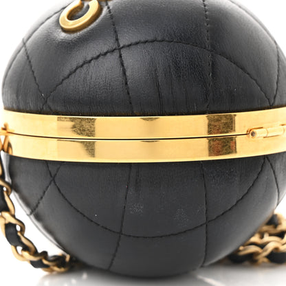 Chanel Lambskin Quilted Sphere Minaudiere Chain Clutch Black 9 of 10