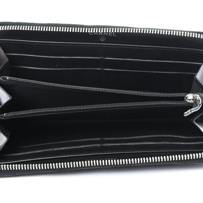 Chanel Patent Quilted Zip Around Wallet Black 5 of 8