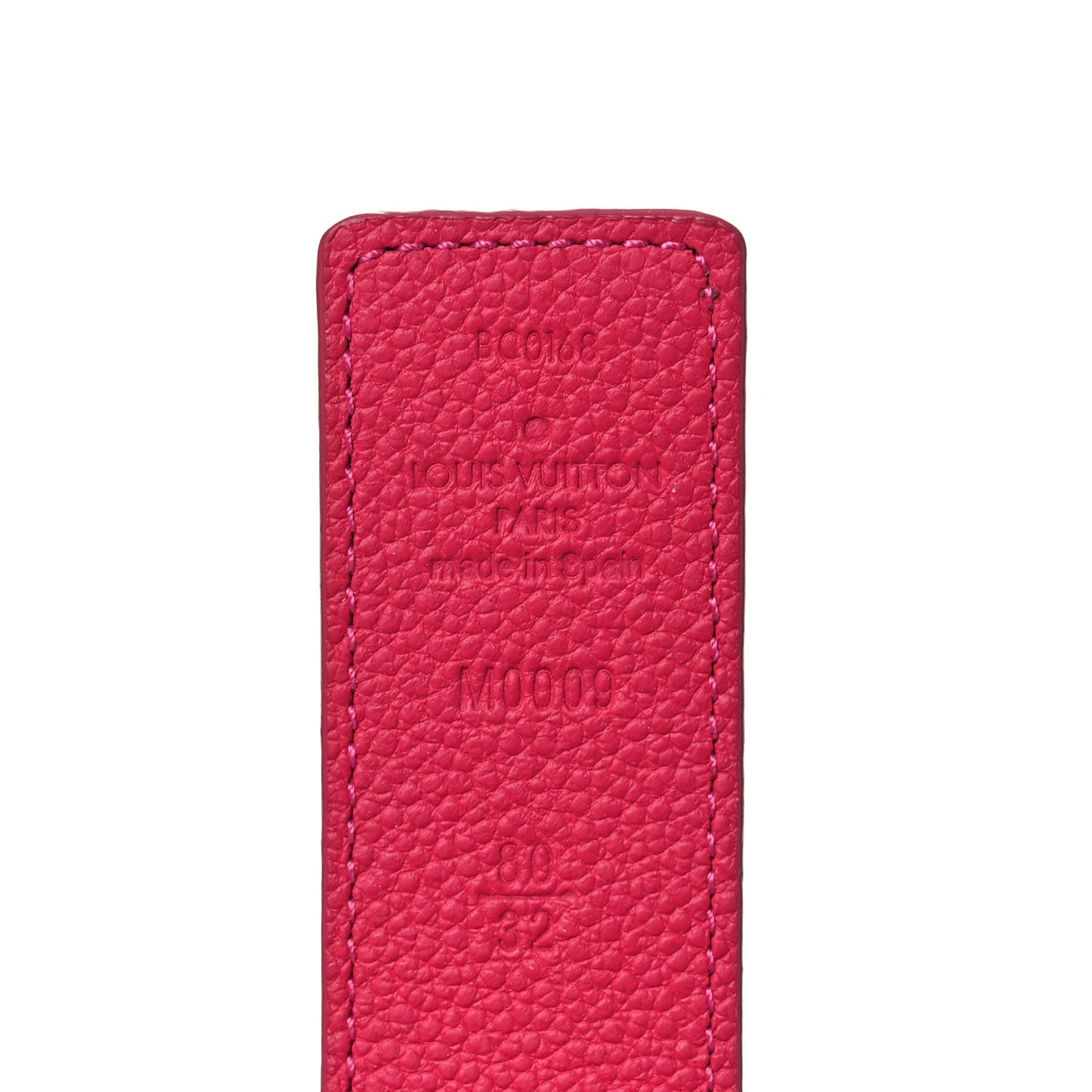 Monogram Calfskin 30mm LV Initiales Reversible Belt 80 32 Fuchsia