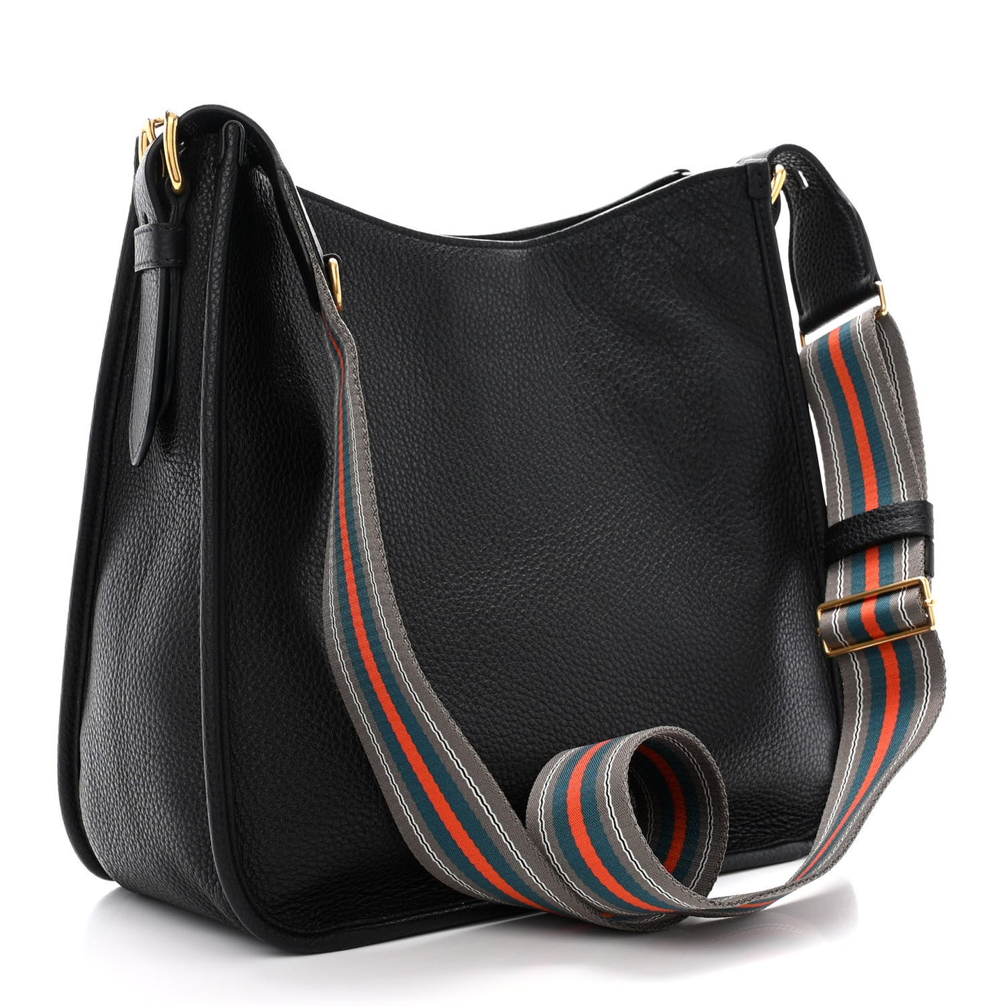 Vitello Daino Hobo Messenger Bag Black