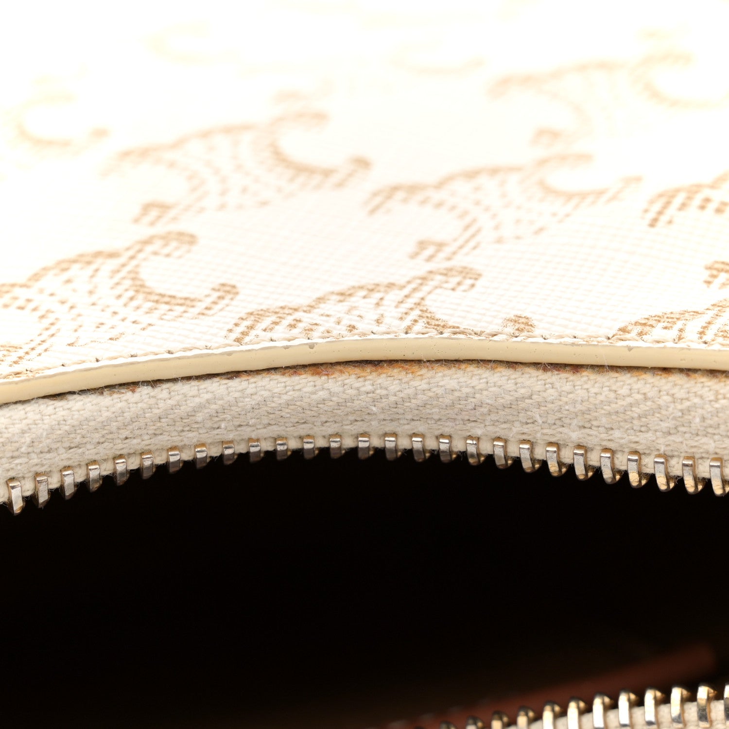Celine Canvas Calfskin Ava Triomphe Shoulder Bag White 12 of 12