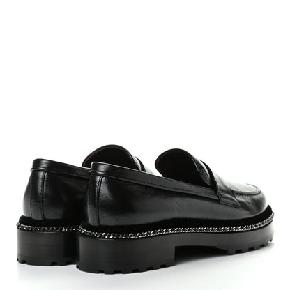 Chanel Crinkled Calfskin CC Chain Mocassin Loafers 39 Black 4 of 8