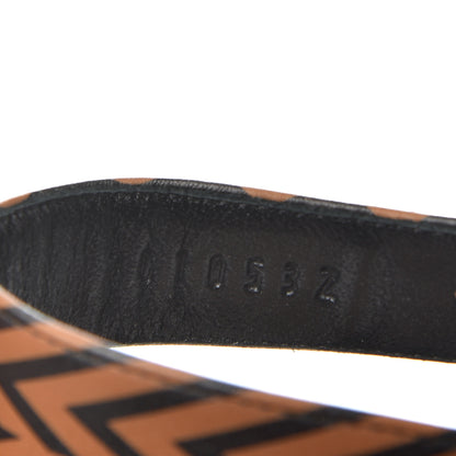 Hermes Calfskin Printed Acapulco Wedge Sandals 37 Black Naturel 10 of 11