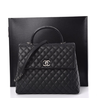 Chanel Caviar Lizard Quilted Large Coco Handle Flap Black 8 of 8