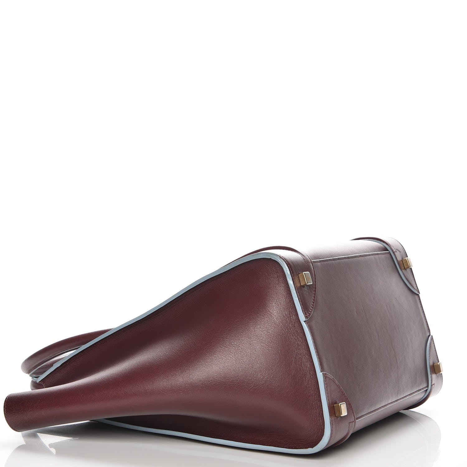Celine Palmelato Mini Luggage Burgundy Azur Blue 4 of 7