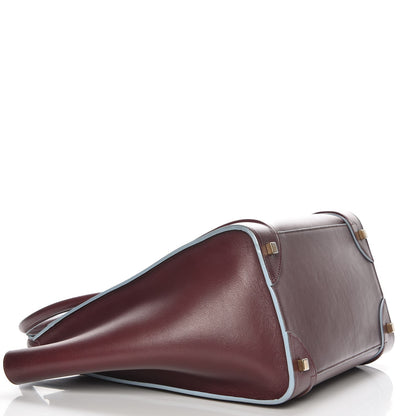 Celine Palmelato Mini Luggage Burgundy Azur Blue 4 of 7