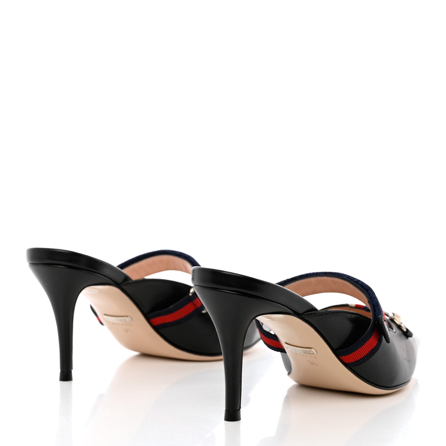 Malaga Kid Sylvie Web Cross Strap Mid-Heel Slides 36 Black