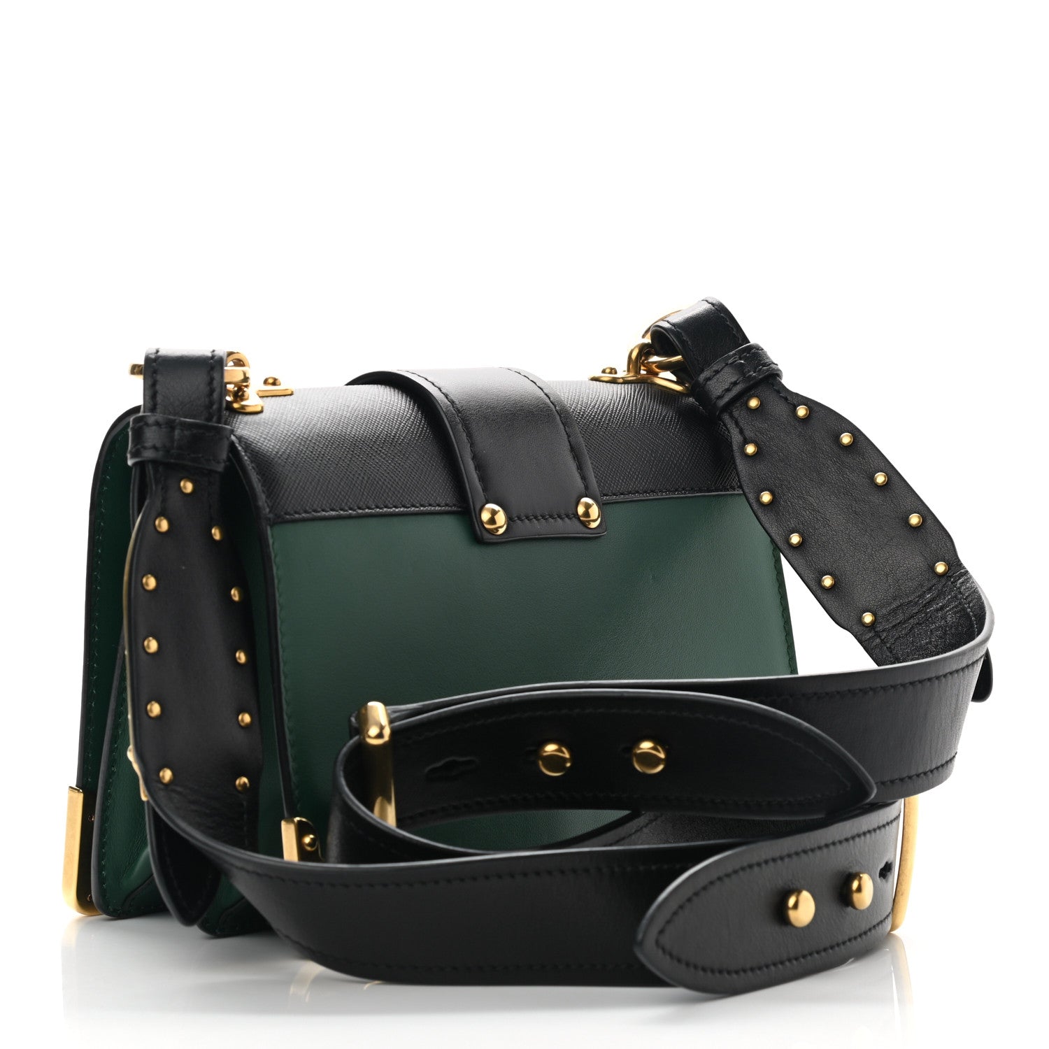 Prada City Calf Saffiano Cahier Bag Biliardo Black 3 of 10