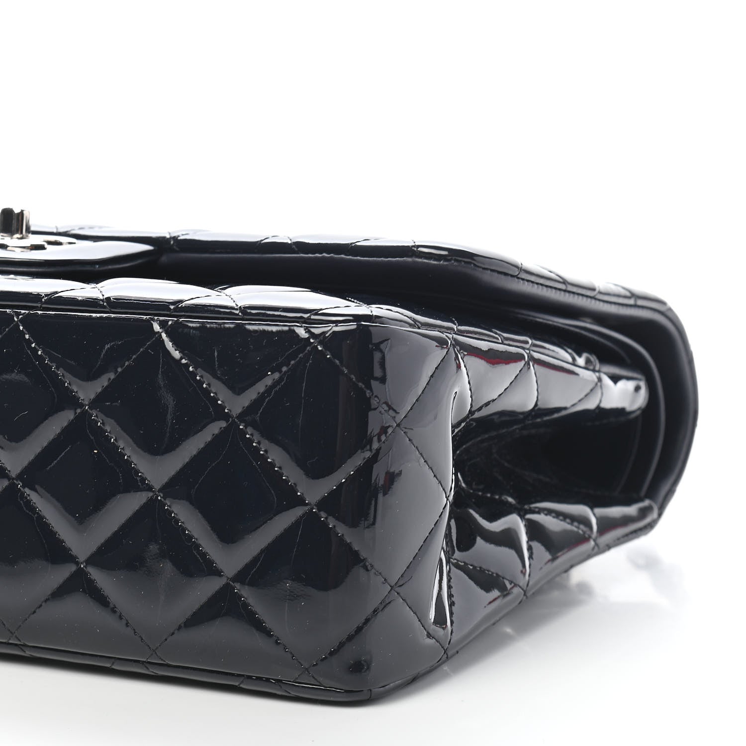 Chanel Patent Quilted Jumbo Double Flap Navy 9 of 9