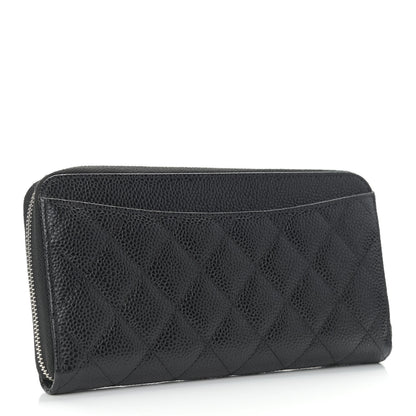 Chanel Caviar Quilted Large Gusset Zip Around Wallet Black 3 of 10