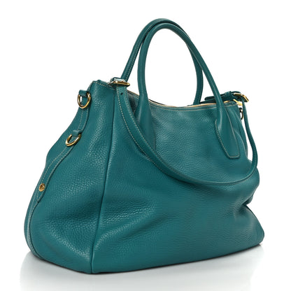 Prada Vitello Daino Shopping Tote Green 2 of 10