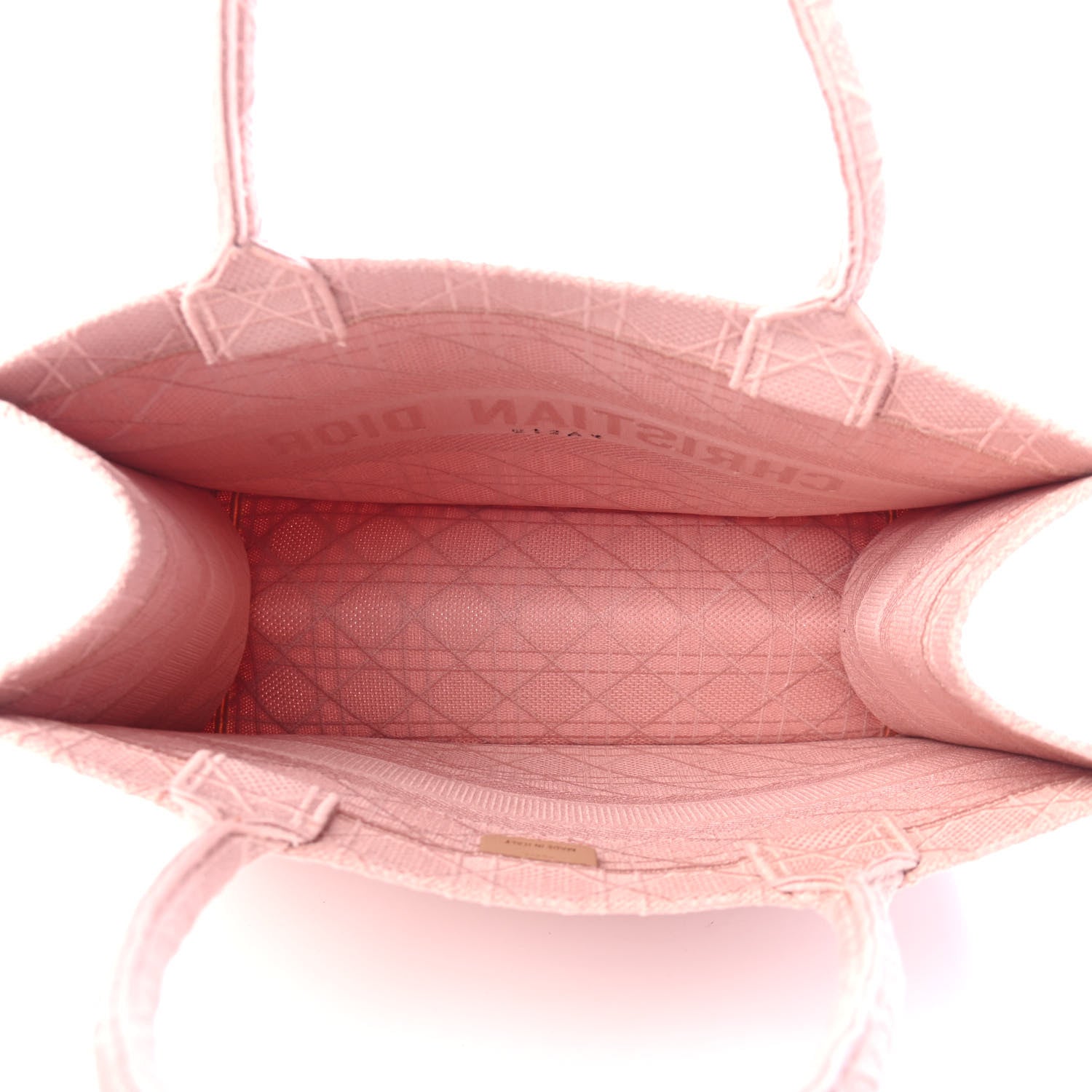 Christian Dior Canvas Embroidered Cannage Medium Book Tote Bois De Rose 4 of 4