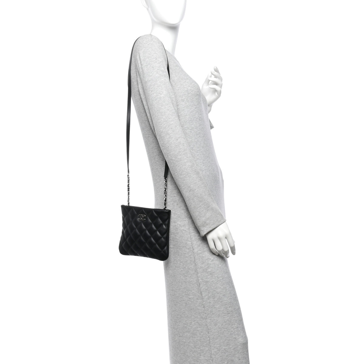 Chanel Lambskin Quilted Uniform Crossbody Bag Black 2 of 11
