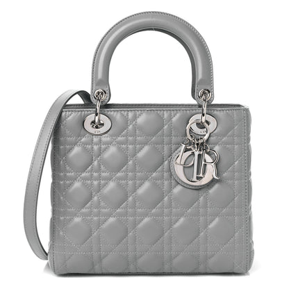 Christian Dior Lambskin Cannage Medium Lady Dior Grey 1 of 10