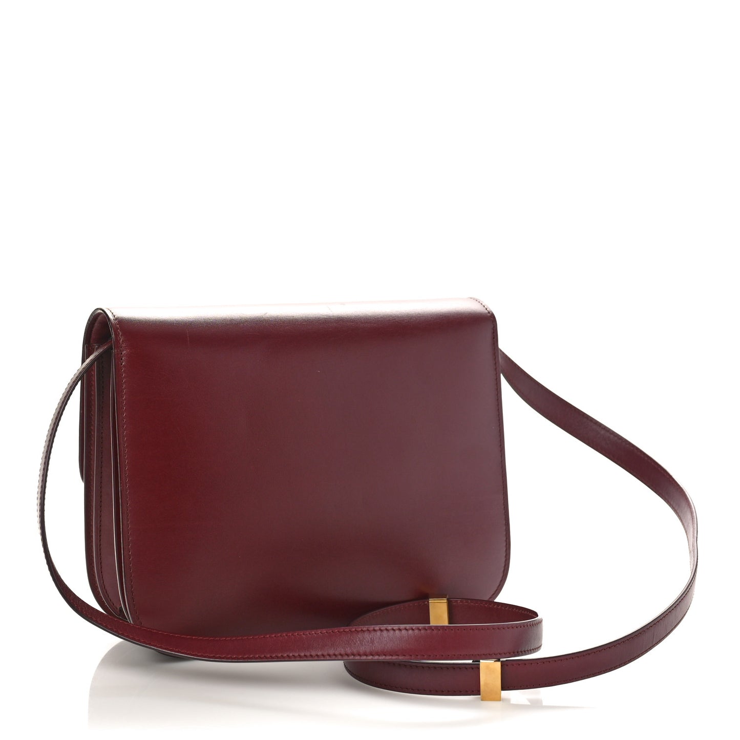 Box Calfskin Medium Classic Box Flap Bag Burgundy