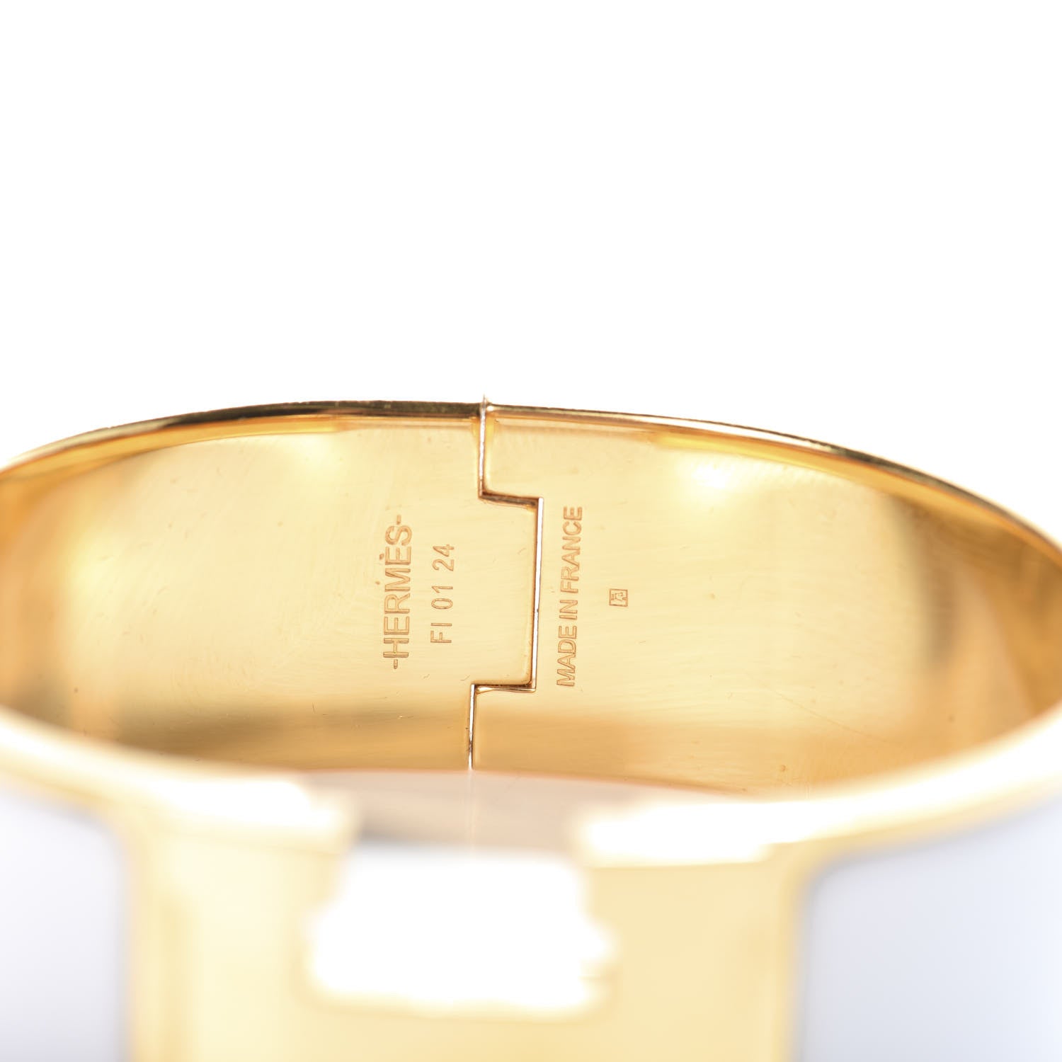 Hermes Enamel Wide Clic Clac H Bracelet PM White 3 of 4