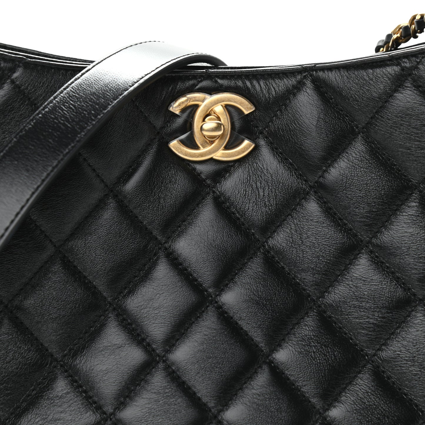 Lambskin Quilted Hobo Black