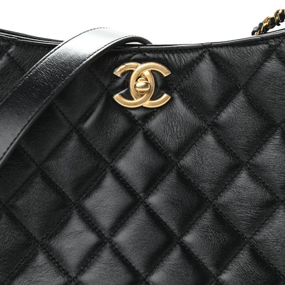 Chanel Lambskin Quilted Hobo Black 8 of 11