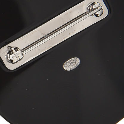 Chanel Glittered Resin Strass Brooch Black Pink 4 of 4