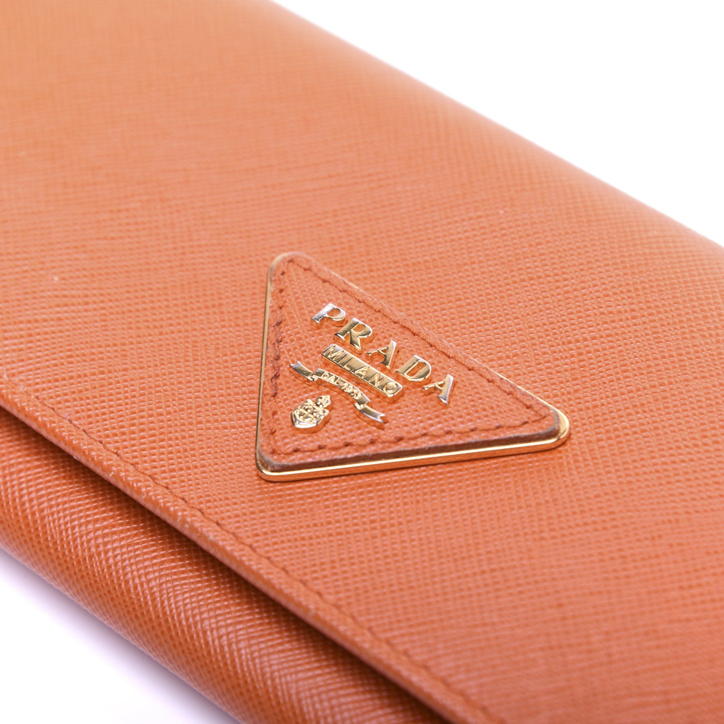 Saffiano Triangle Continental Flap Wallet Papaya