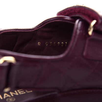 Chanel Grained Calfskin Velcro Dad Sandals 37 Maroon 10 of 11