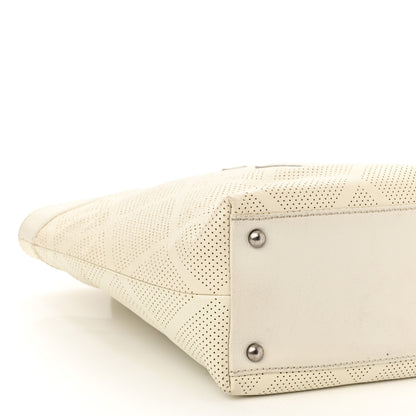 Chanel Goatskin Perforated Large CC Tote White 9 of 16