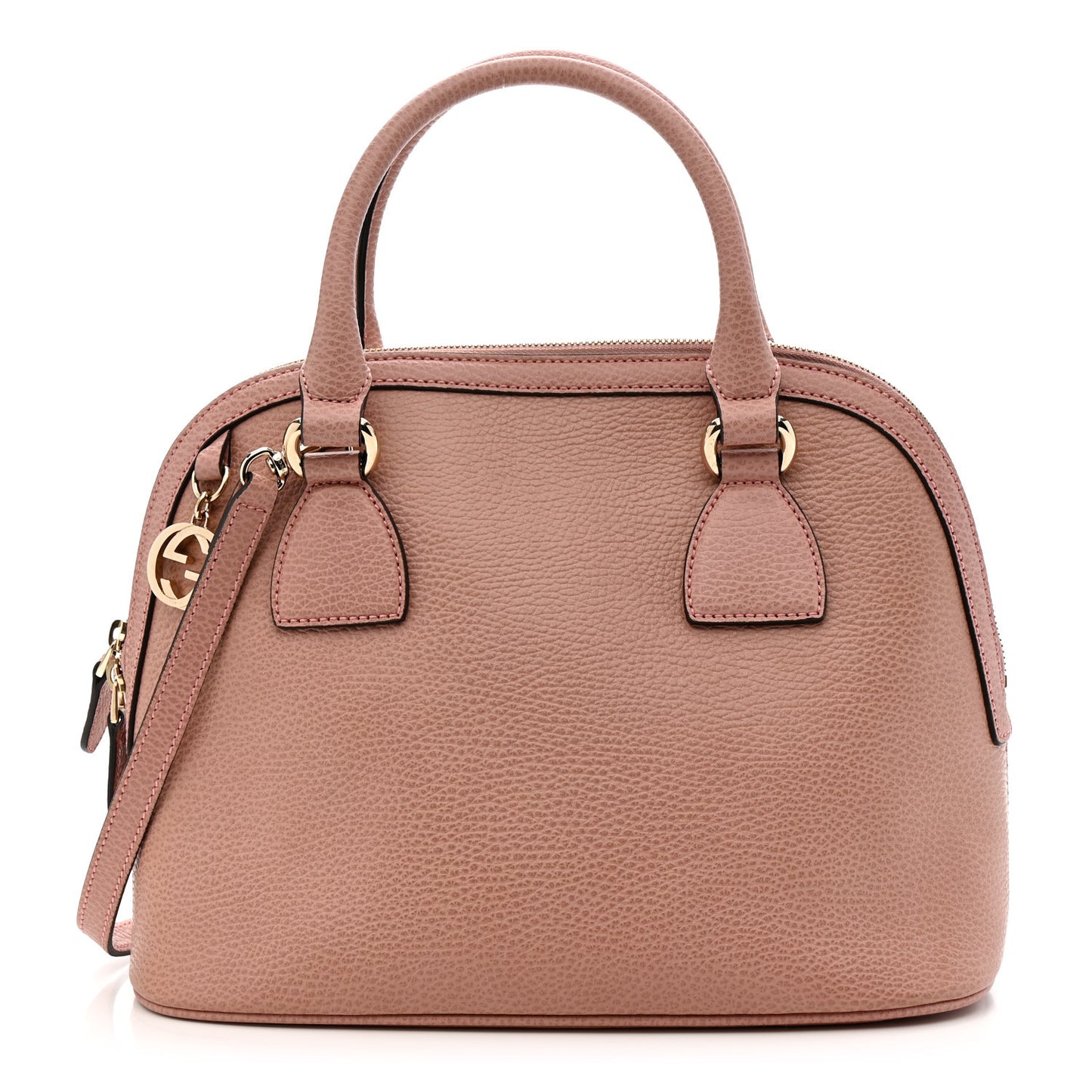 Dollar Calfskin Medium GG Charm Dome Bag Soft Pink