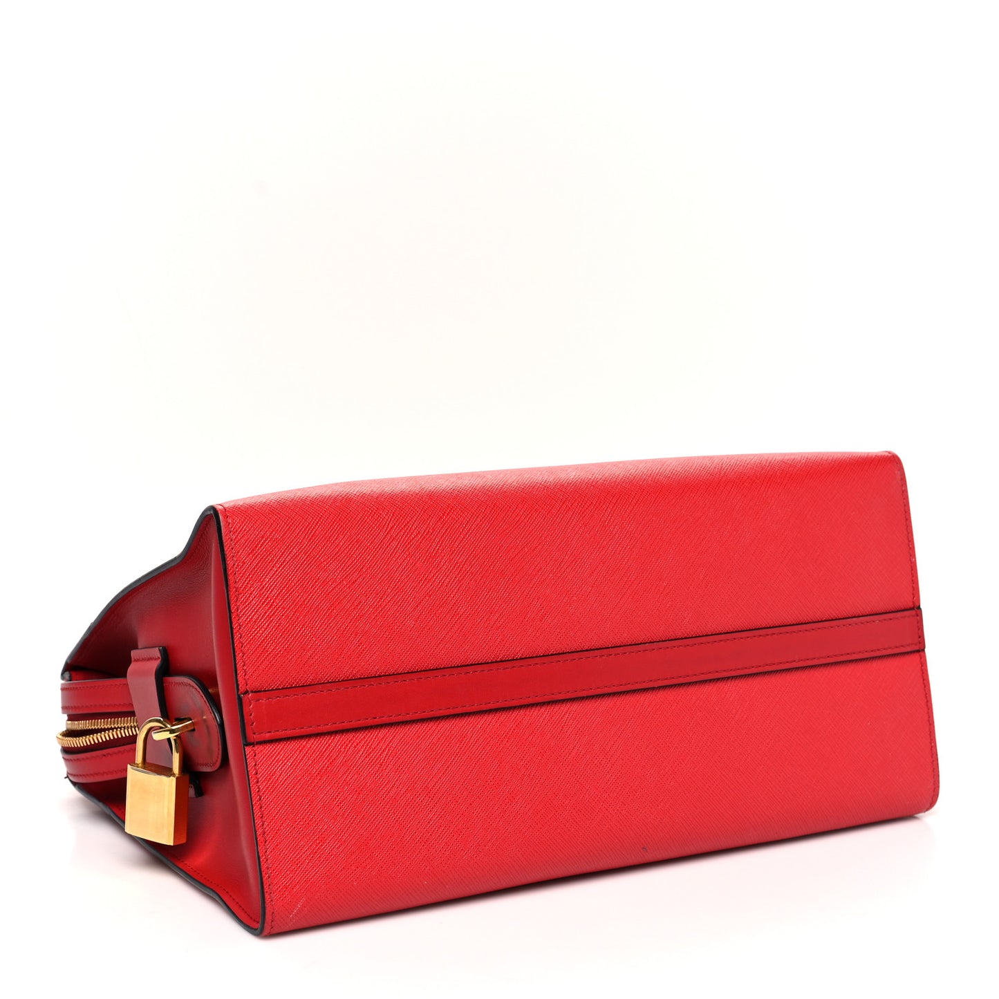 Saffiano City Calfskin Medium Esplanade Tote Rosso
