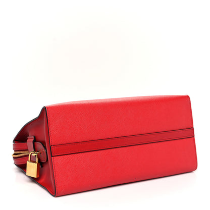 Prada Saffiano City Calfskin Medium Esplanade Tote Rosso 3 of 7