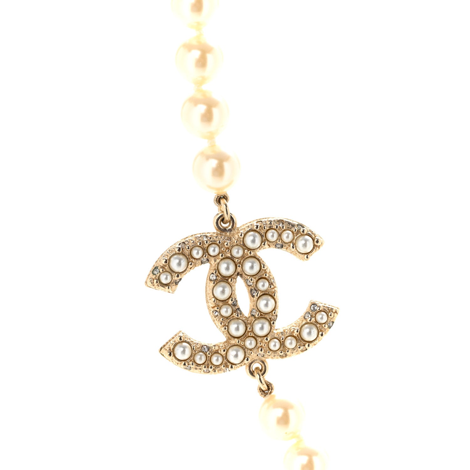 Chanel Pearl CC 100th Anniversary Necklace Light Gold 4 of 7