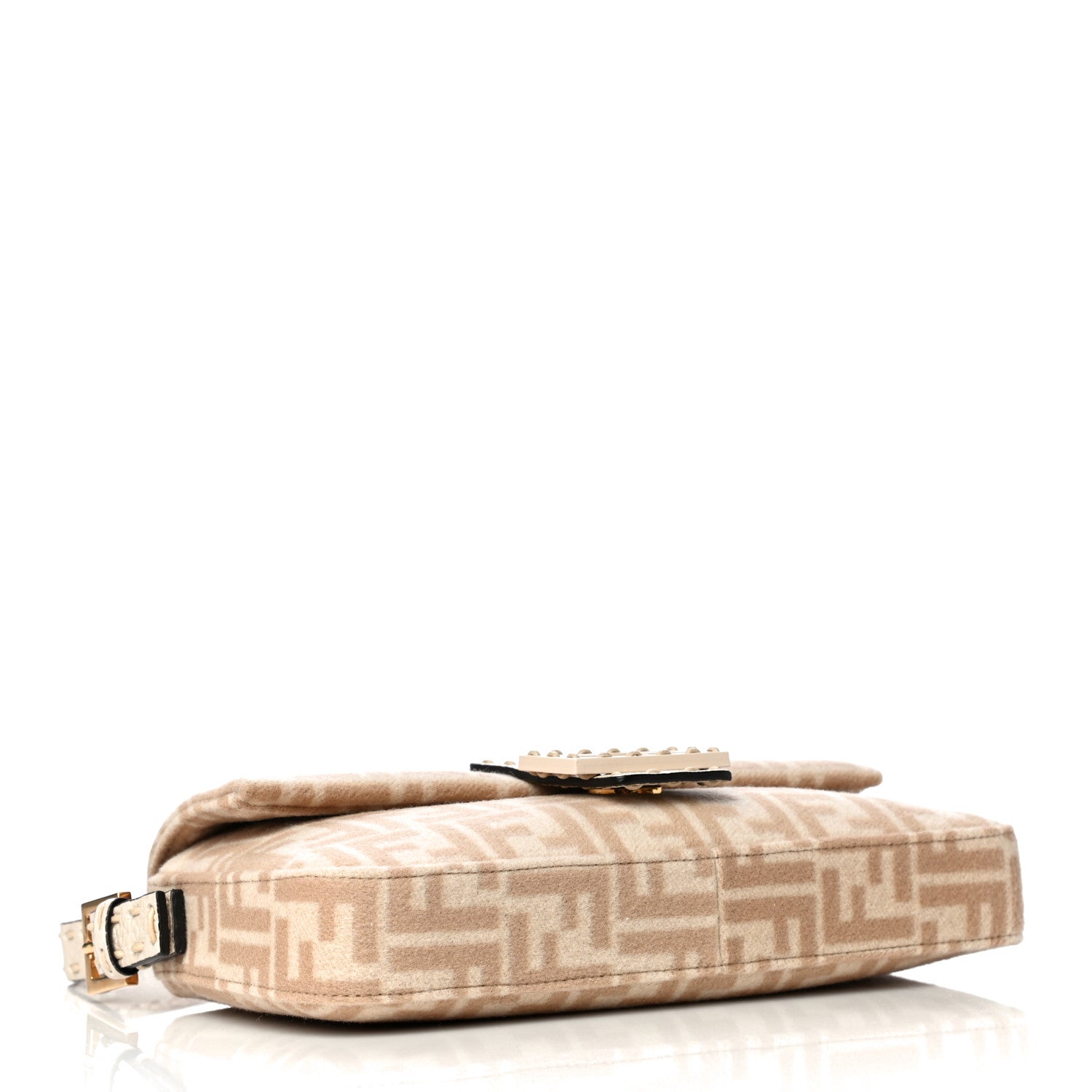Fendi Wool Cuoio Romano Selleria FF 1974 Baguette 1997 Beige Cammello Camelia 4 of 11