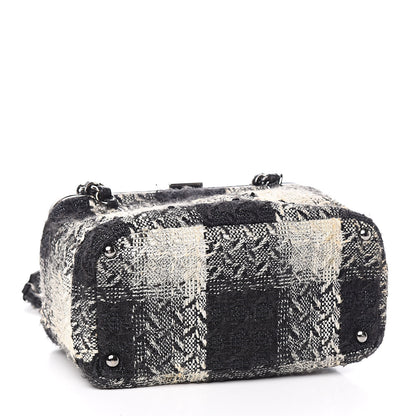 Chanel Tweed Paris NY Framed Box Shoulder Bag Black Ivory 4 of 11