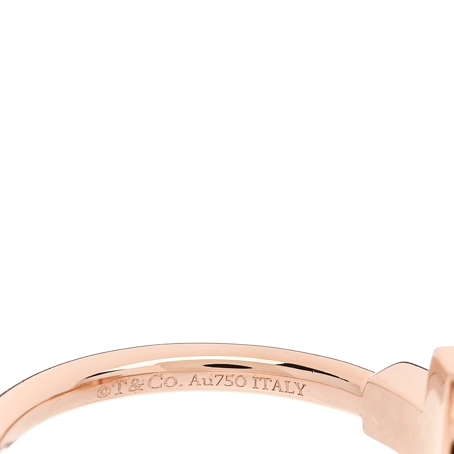 Tiffany 18K Rose Gold Diamond Mother of Pearl T Wire Ring 53 6.5 4 of 4
