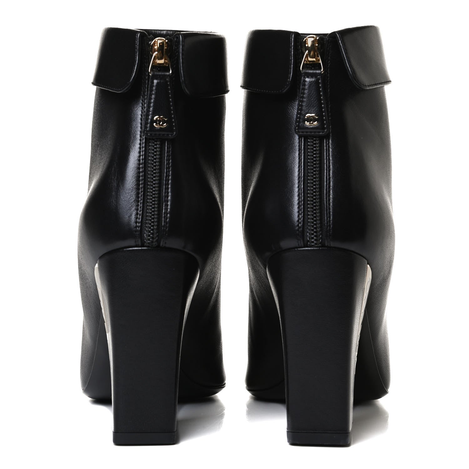 Chanel Lambskin Grosgrain Triangle & Collar 90 Ankle Boots 39.5 Black 6 of 12