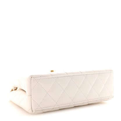 Chanel Shiny Aged Calfskin Quilted Nano Kelly Shopper White 4 of 10