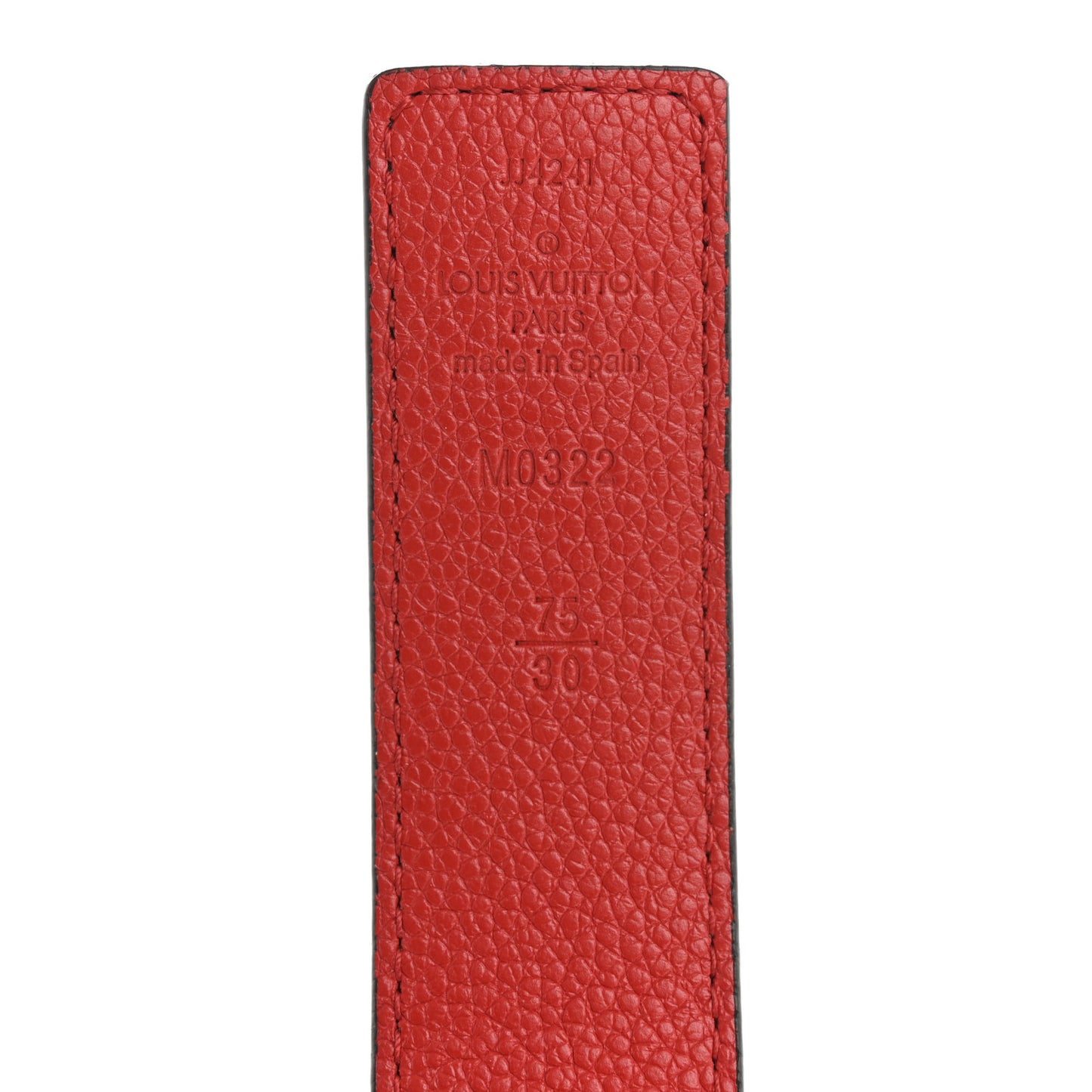 Calfskin Monogram 30mm LV Initiales Reversible Belt 75 30 Coquelicot