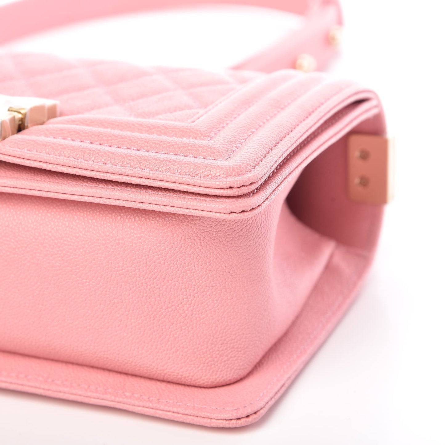Caviar Quilted Small Boy Flap Pink