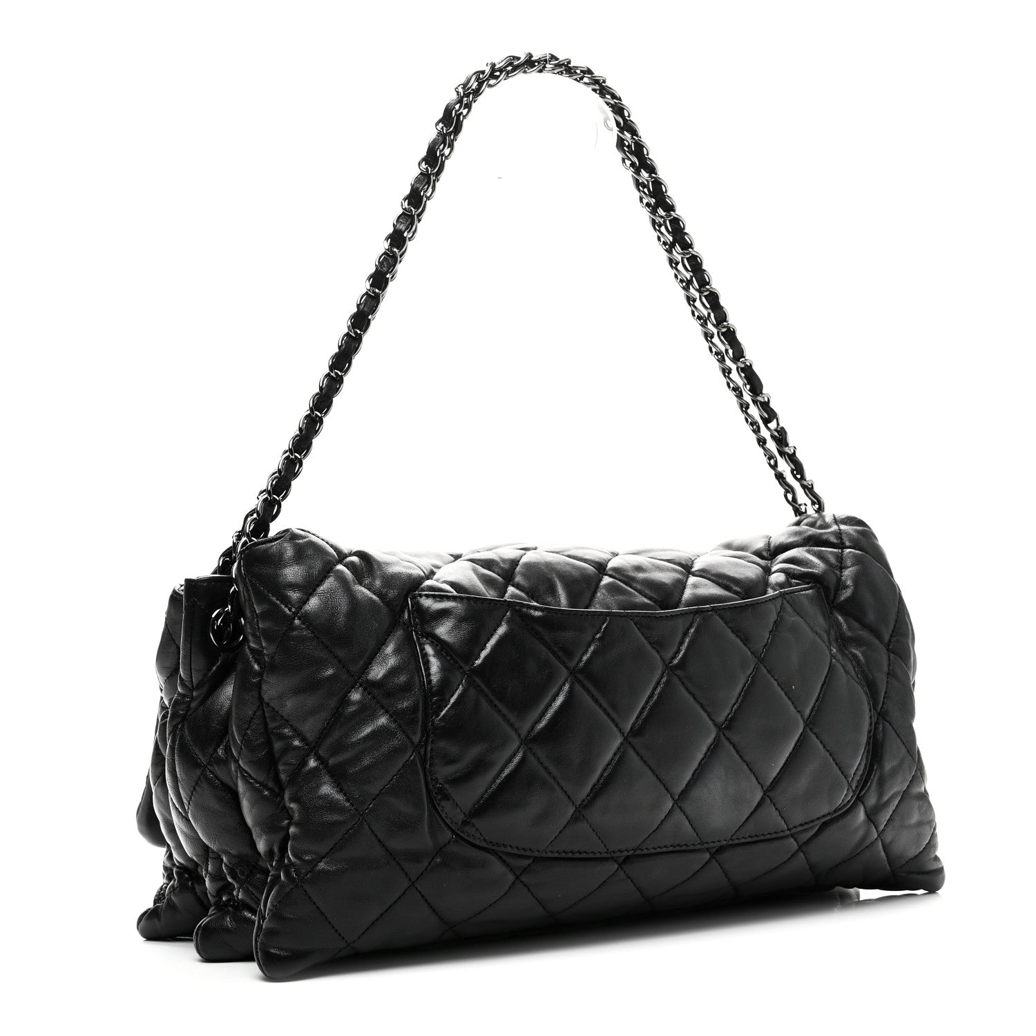 Chanel Lambskin Quilted Chanel 3 Accordion Flap Bag Black 3 of 10