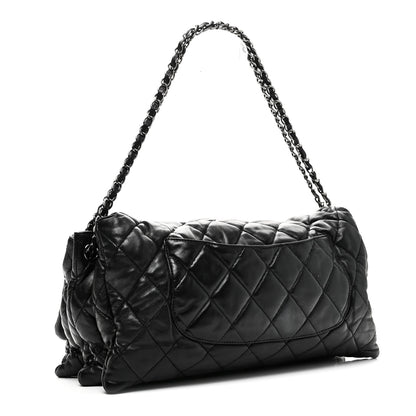 Chanel Lambskin Quilted Chanel 3 Accordion Flap Bag Black 3 of 10