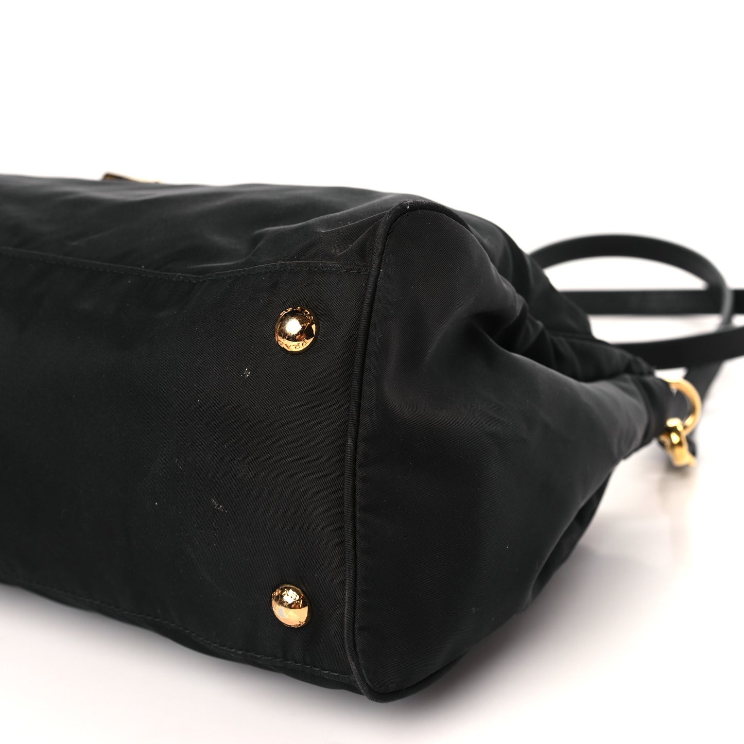 Tessuto Nylon Saffiano Shopping Tote Black