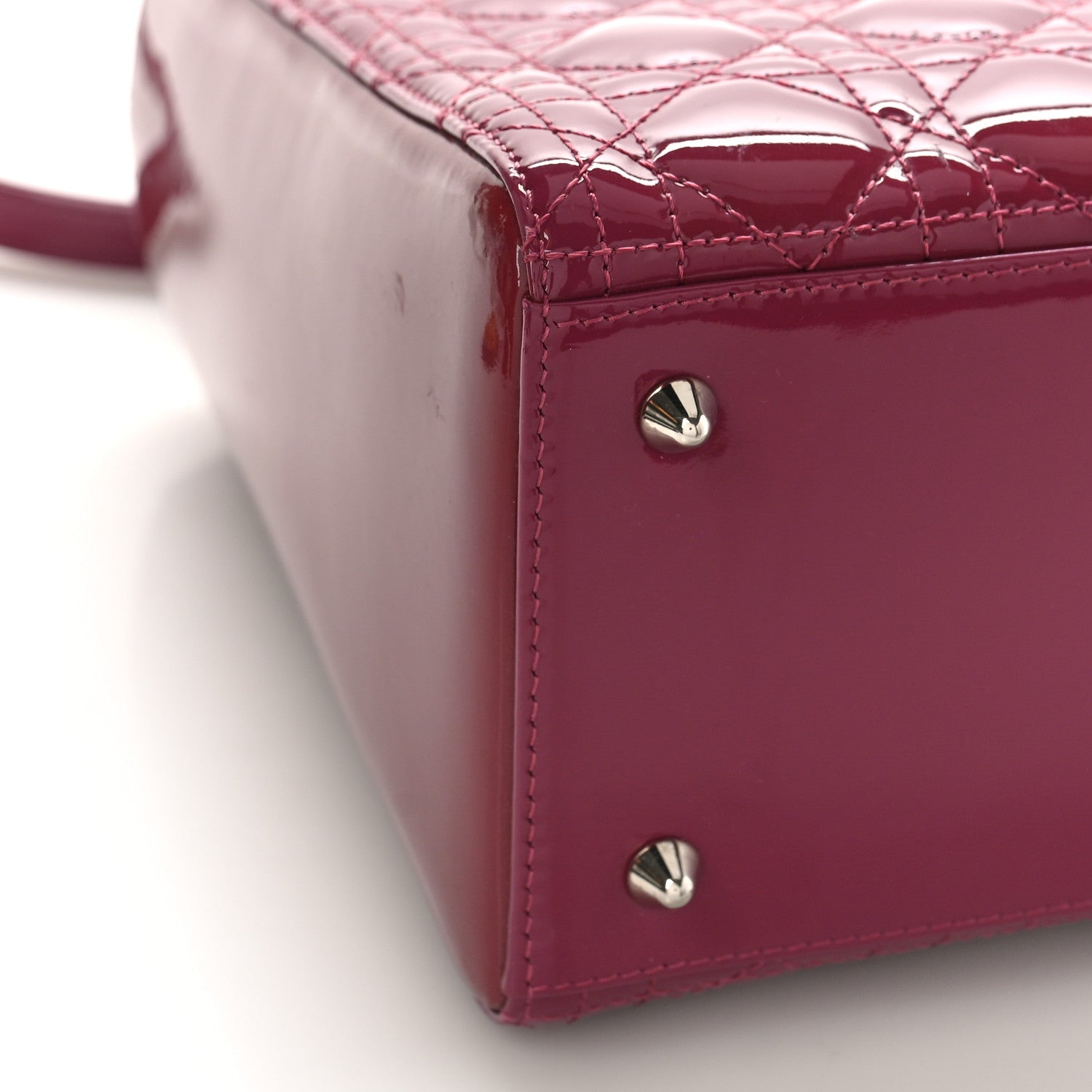 Christian Dior Patent Cannage Medium Lady Dior Dark Pink 8 of 9
