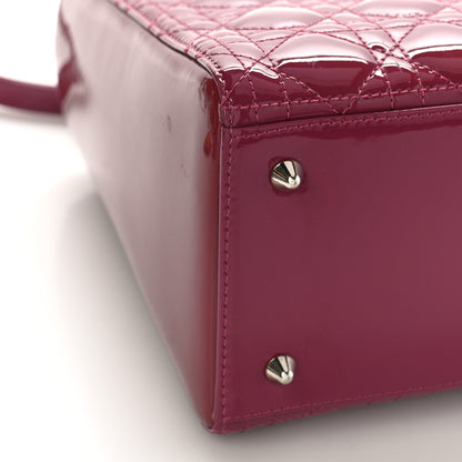 Christian Dior Patent Cannage Medium Lady Dior Dark Pink 8 of 9