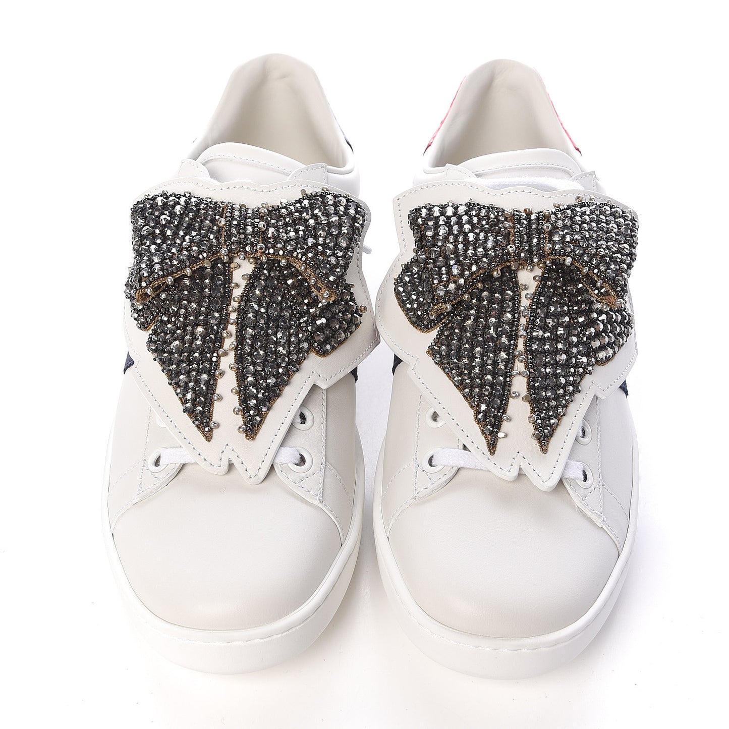 Calfskin Ayers Web Womens Ace Bow Lace Sneakers 38.5 White