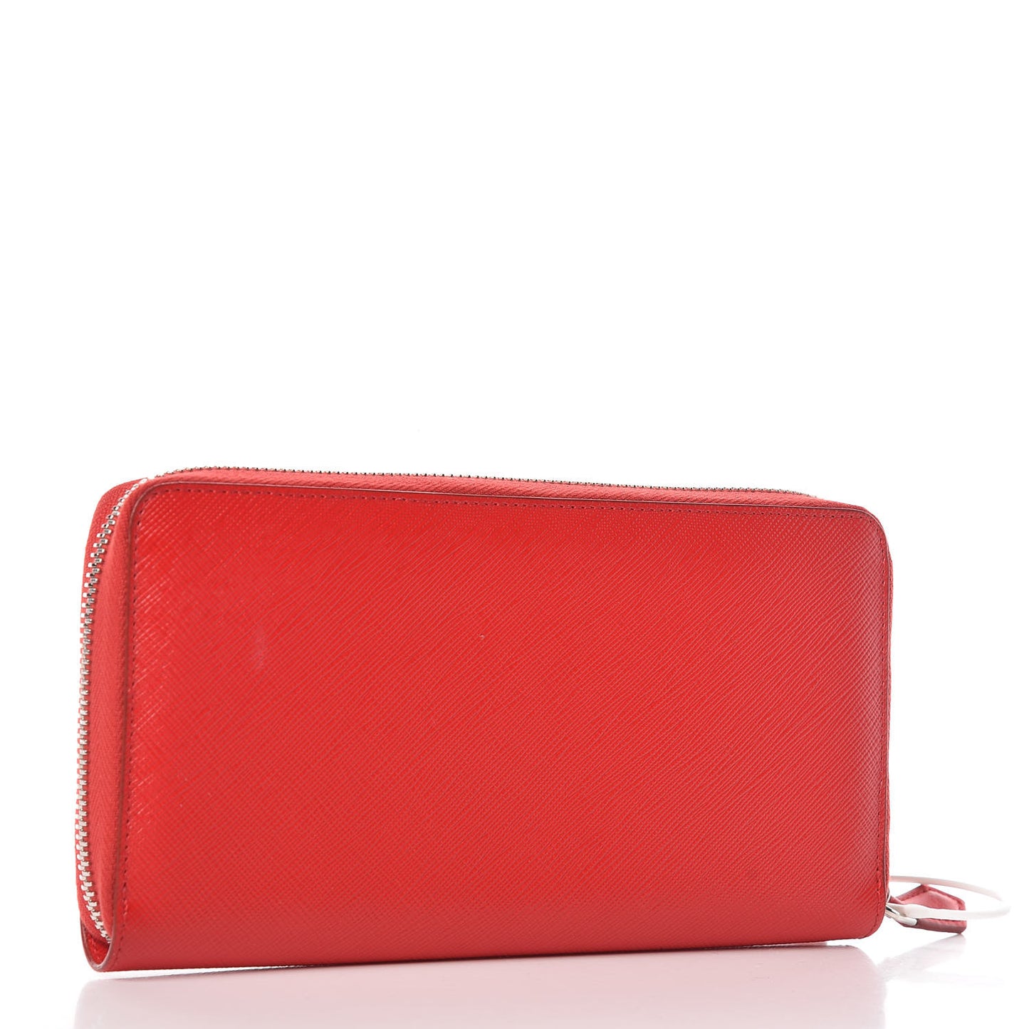 Textured Coated Canvas Bambi Print Zip Around Wallet Red