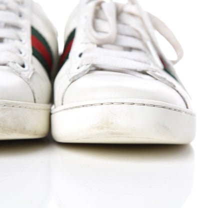 Gucci Calfskin Crocodile Web Womens Ace Sneakers 35 White Green 12 of 20